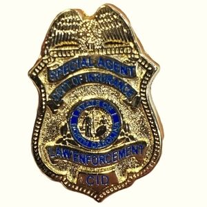 Goldtone Law Enforcement micro mini badge pin Special Agent CID North Carolina